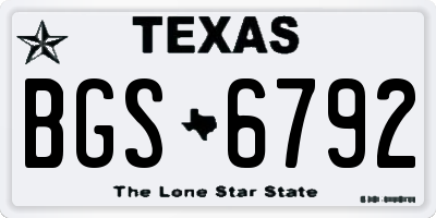 TX license plate BGS6792