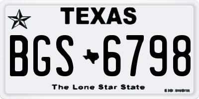 TX license plate BGS6798