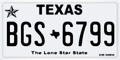 TX license plate BGS6799