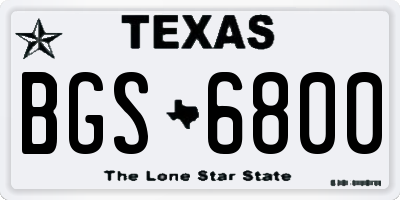 TX license plate BGS6800