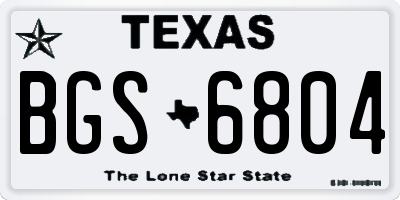 TX license plate BGS6804