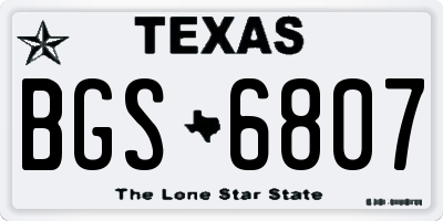 TX license plate BGS6807