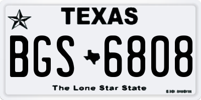 TX license plate BGS6808
