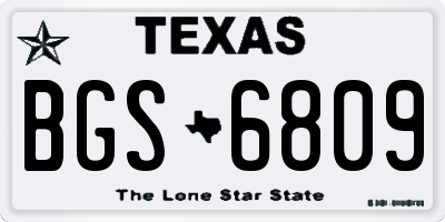 TX license plate BGS6809