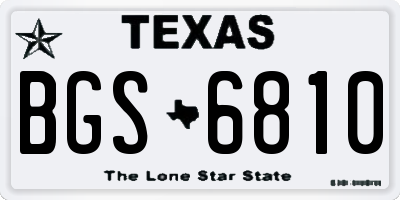 TX license plate BGS6810