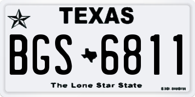 TX license plate BGS6811
