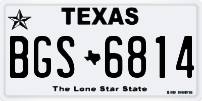 TX license plate BGS6814
