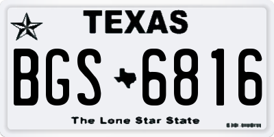 TX license plate BGS6816
