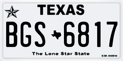 TX license plate BGS6817