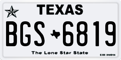 TX license plate BGS6819