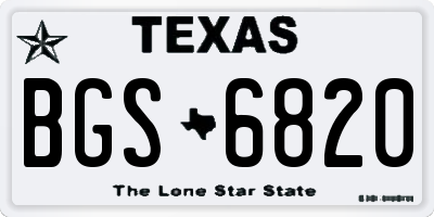 TX license plate BGS6820