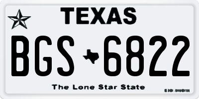TX license plate BGS6822