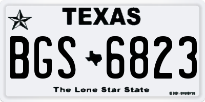 TX license plate BGS6823