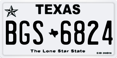 TX license plate BGS6824