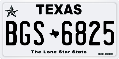 TX license plate BGS6825