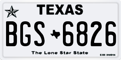 TX license plate BGS6826