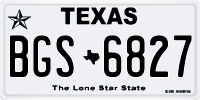 TX license plate BGS6827