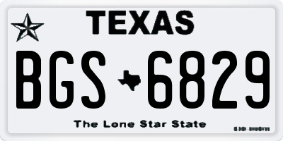 TX license plate BGS6829
