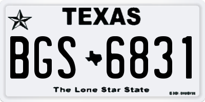 TX license plate BGS6831