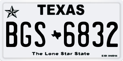 TX license plate BGS6832