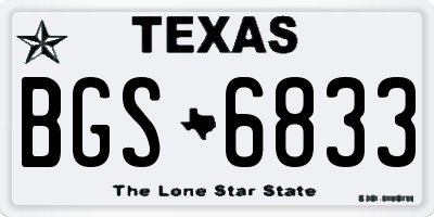 TX license plate BGS6833