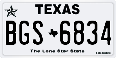 TX license plate BGS6834