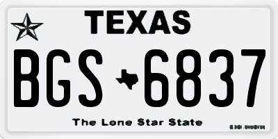 TX license plate BGS6837