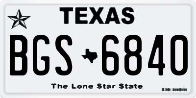 TX license plate BGS6840