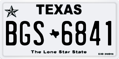 TX license plate BGS6841