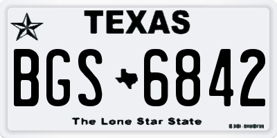 TX license plate BGS6842