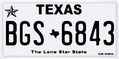 TX license plate BGS6843