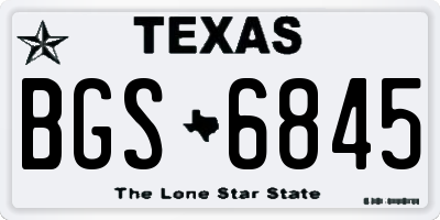 TX license plate BGS6845