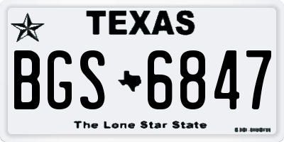 TX license plate BGS6847