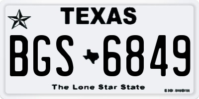 TX license plate BGS6849