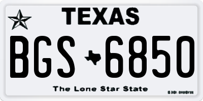 TX license plate BGS6850
