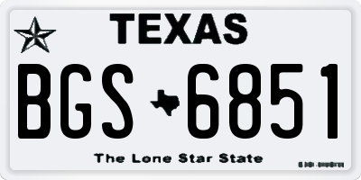 TX license plate BGS6851