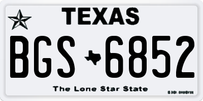 TX license plate BGS6852