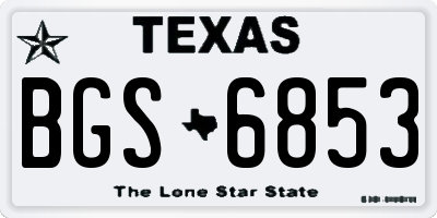 TX license plate BGS6853