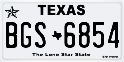 TX license plate BGS6854