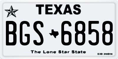 TX license plate BGS6858