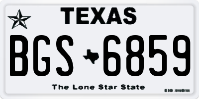 TX license plate BGS6859