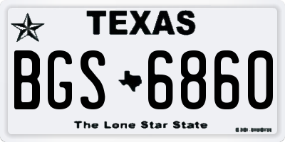 TX license plate BGS6860