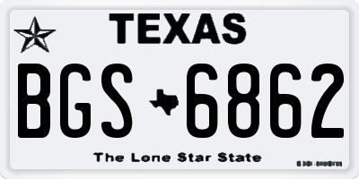 TX license plate BGS6862