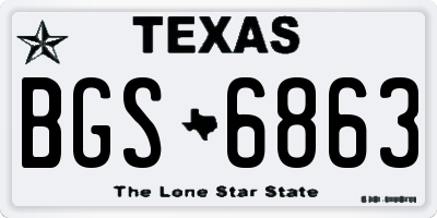 TX license plate BGS6863