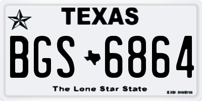 TX license plate BGS6864