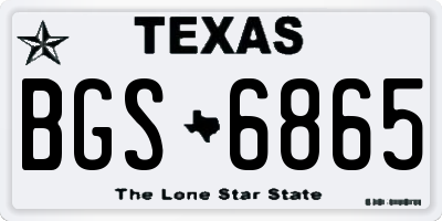 TX license plate BGS6865