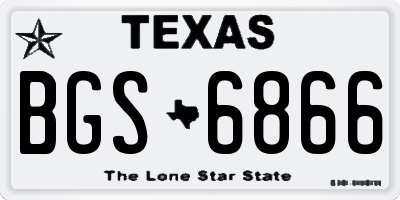 TX license plate BGS6866