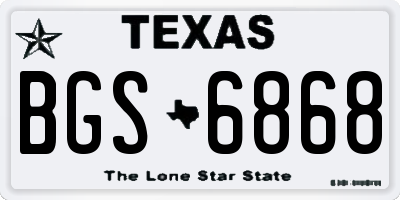TX license plate BGS6868