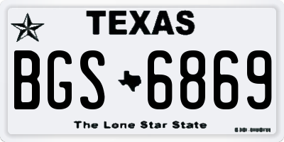 TX license plate BGS6869