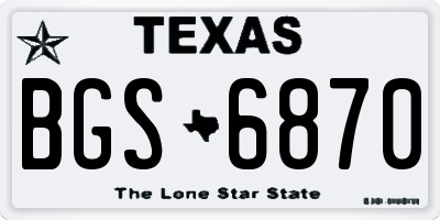 TX license plate BGS6870